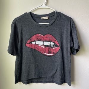 Crop tee - Red Lips